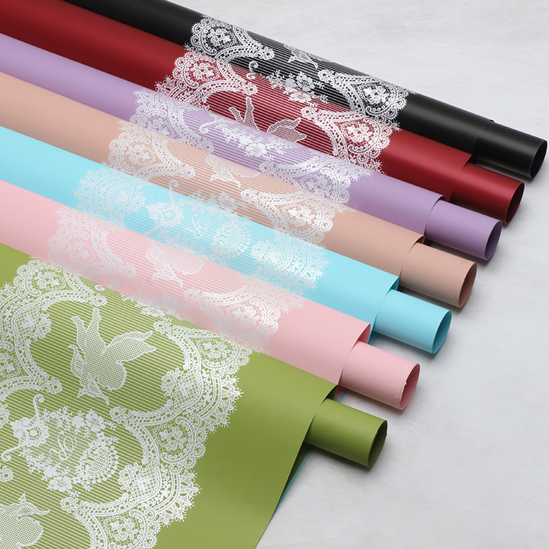 Huaxi Aisheng papel de embalaje de encaje tridimensional ramo de flores hecho a mano DIY material de alta calidad ramo florista papel de embalaje de flores