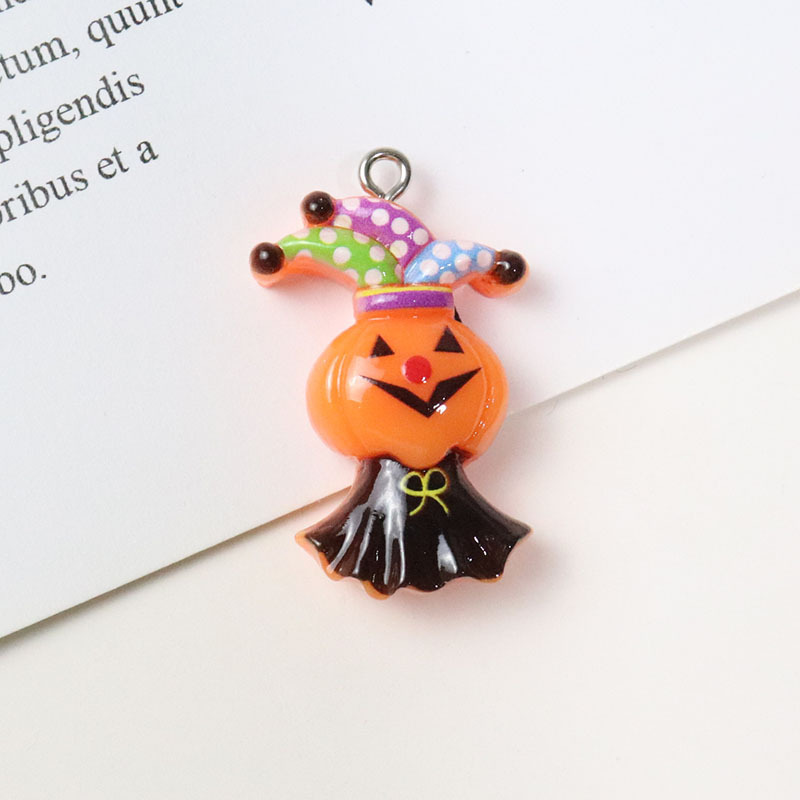 漫画の明るい面ハロウィーンdiy樹脂部品アクセサリーカボチャ幽霊小僧ペンダントイヤリングキーホルダー材料|undefined