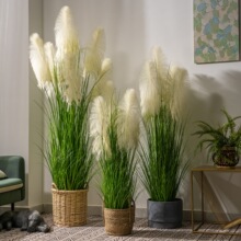 高级仿真大芦苇草仿生绿植物盆栽假花树假树客厅装饰造景落地摆件