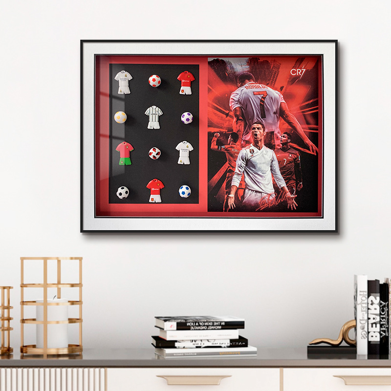 Pintura de decoración de fútbol Pintura de sala de estar Ronaldo Football Star Portugal Copa del mundo Football Club Pintura mural