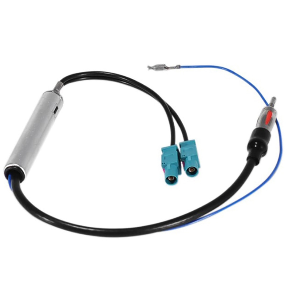 1 Piece of Dual Fakra to Din Plug Adapter (with Phantom Power) Fm Antenna Signal Amplifier