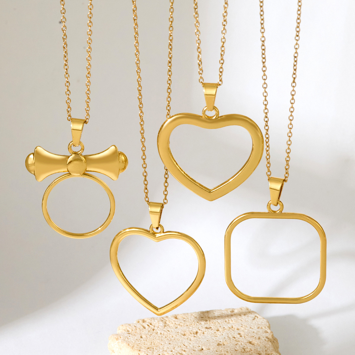 Japanese and Korean Style Stainless Steel Necklace Simple Heart Heart-Shaped Pendant Niche Female Ins Exquisite Versatile Clavicle Necklace