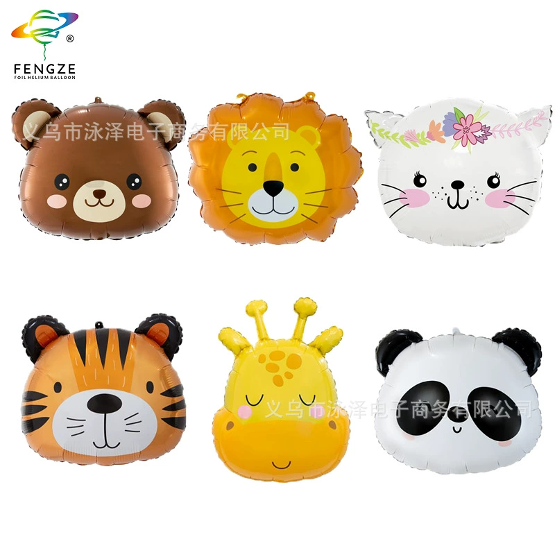 Моделирование леса джунгли животное Алюминиевая Пленка воздушный шар Тигр Лев панда лесные украшения для вечеринок оптом