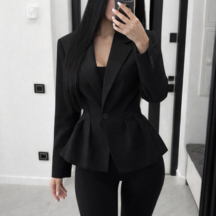 (Трансграничная торговля), весенний приталенный корсет, пиджак классического кроя, цветная куртка, европейский стиль, тренд сезона, по фигуре