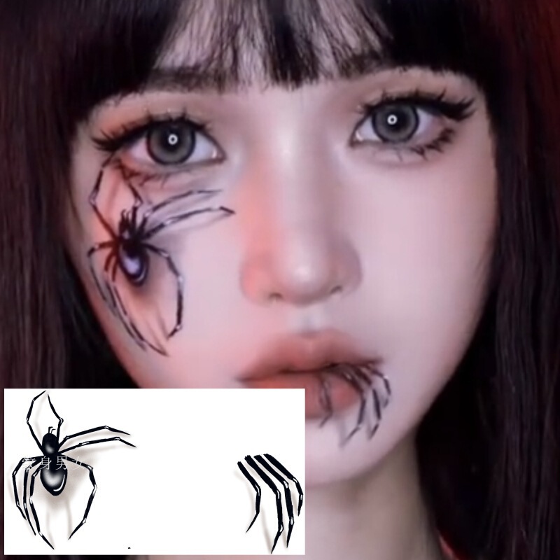 Halloween Spider Makeup Tattoo Sticker Sweet Sick Petits Makeup Children's Cartoon Face Cute Pumpkin Sticker
