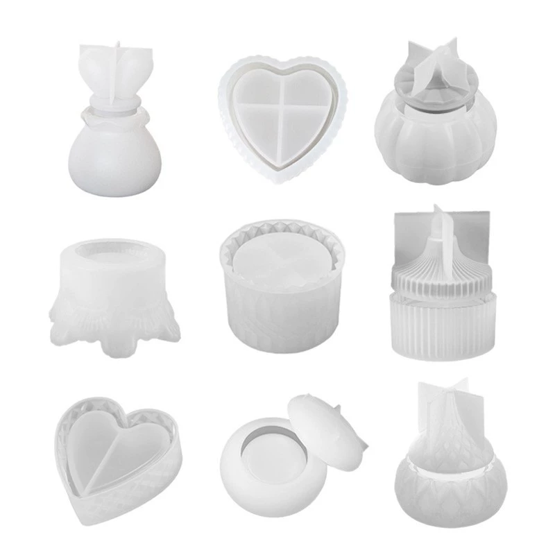 Silicone Storage Box Molds, Mirror-Effect Crystal Resin Shapes for Decorative 3D Boxes