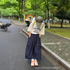 日本系の小野人速乾ズボンの大きい足のスカートの百合森系のズボンのスカートの純色の爽やかな夏のズボンのワイドパンツの女性