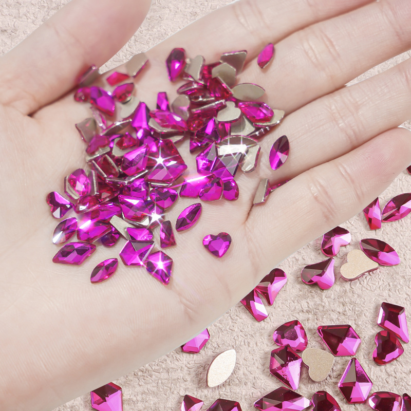 100 bolsas de taladro aurora taladro de forma especial joyas de manicure taladro de forma plana joyas de manicure taladro de forma especial diy joyas de manicure