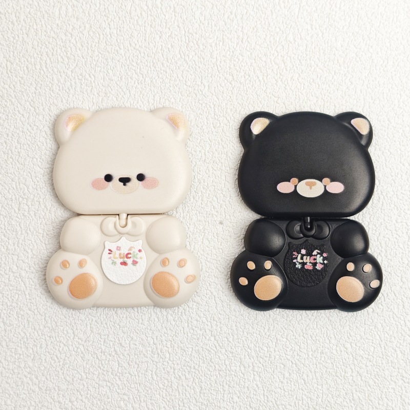 携帯電話ホルダーかわいい 360 度回転クマ漫画 KT 猫ホルダー化粧ミラー携帯電話ケースホルダーが付属しています|undefined