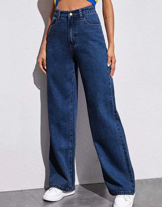 Women's Clothing Mopping Autumn And Winter Spring And Autumn Loose High Waist Straight Slim Drape Jeans_mkmklike.com
