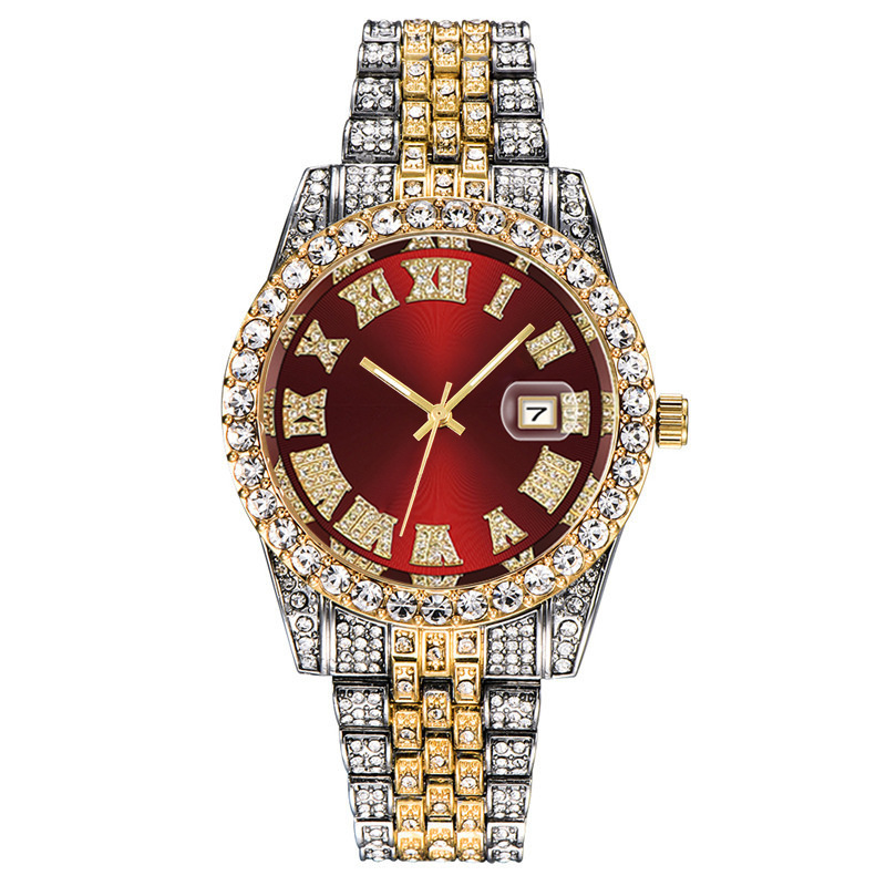 AliExpress moda nuevo estrellado romano estilo hip hop lujo rhinestone niños reloj de cuarzo entrega de una sola pieza