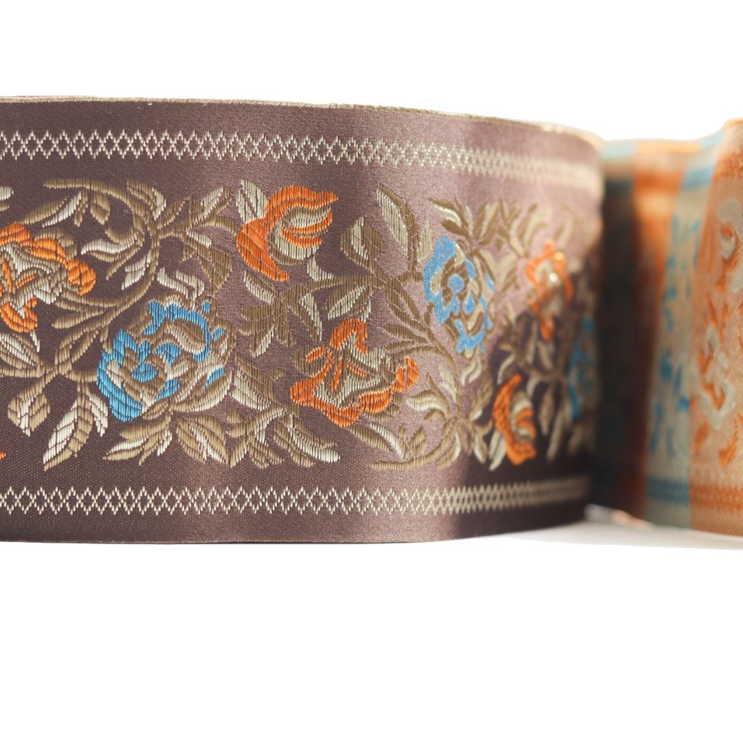 9cm de ancho cortina de cinta de estilo étnico Ropa Étnica collar borde de la manga cinturón cinta decorativa