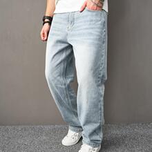 Loose Multiple pockets Distressed Straight Male Carpenter