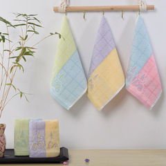 Pure cotton jacquard children's small towel wholesale cotton type A lint-free 25*50 kindergarten hand towel logo customization