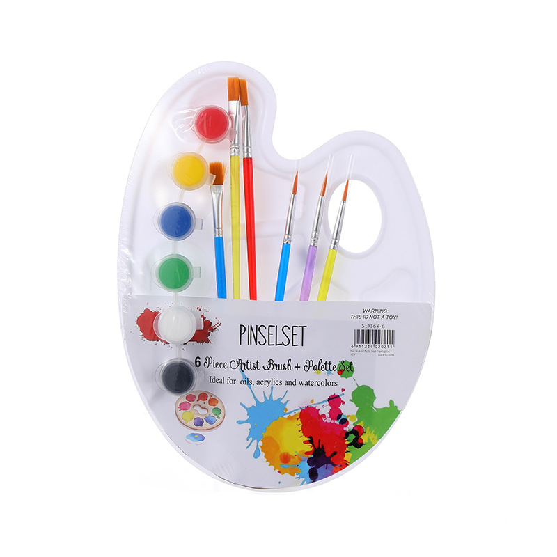 Suministros de acuarela para niños transparentes básicos, paleta pp, pintura para estudiantes, arte, paleta de pintura de plástico pintada a mano, paleta de colores