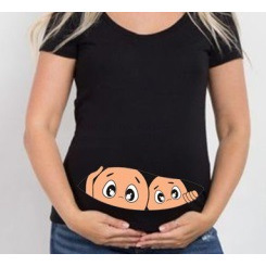 Maternity 2024 foreign trade new printed baby pattern short sleeve loose round neck T-shirt