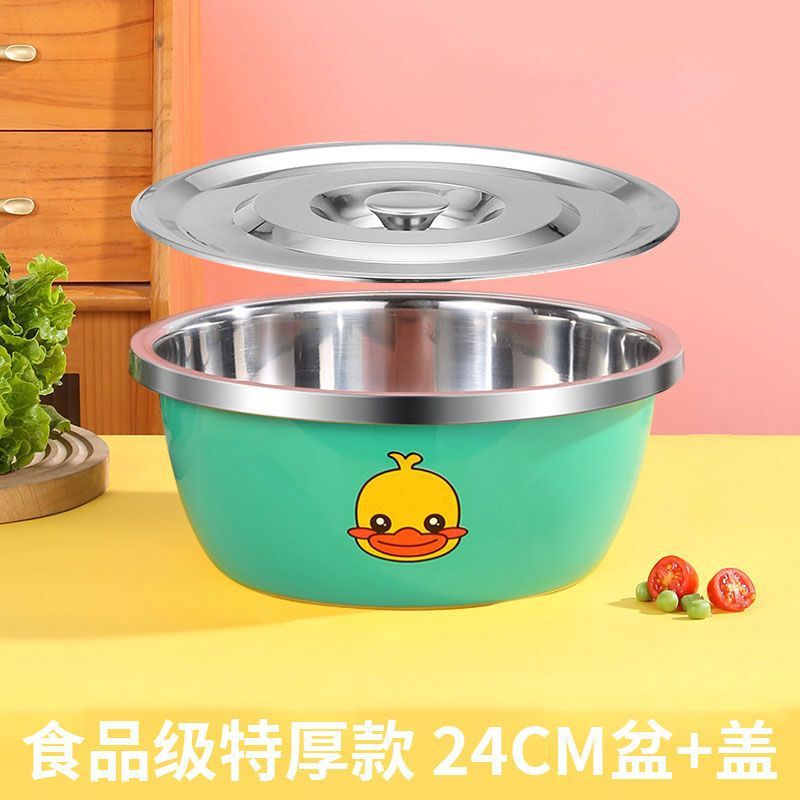 蓋付き極厚ステンレス洗面器、食品グレード洗面器、ステンレス丸洗面器、洗面器容器、家庭用卵洗面器|undefined