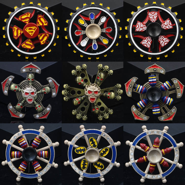 新款金屬手指解壓陀螺 鋅合金雙層指尖陀螺成人減壓玩具地推熱賣