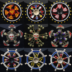 新款金屬手指解壓陀螺 鋅合金雙層指尖陀螺成人減壓玩具地推熱賣