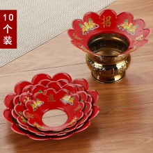 红色香炉围香灰托中式莲花炉围合金接灰防香灰掉落罩佛堂佛具用品