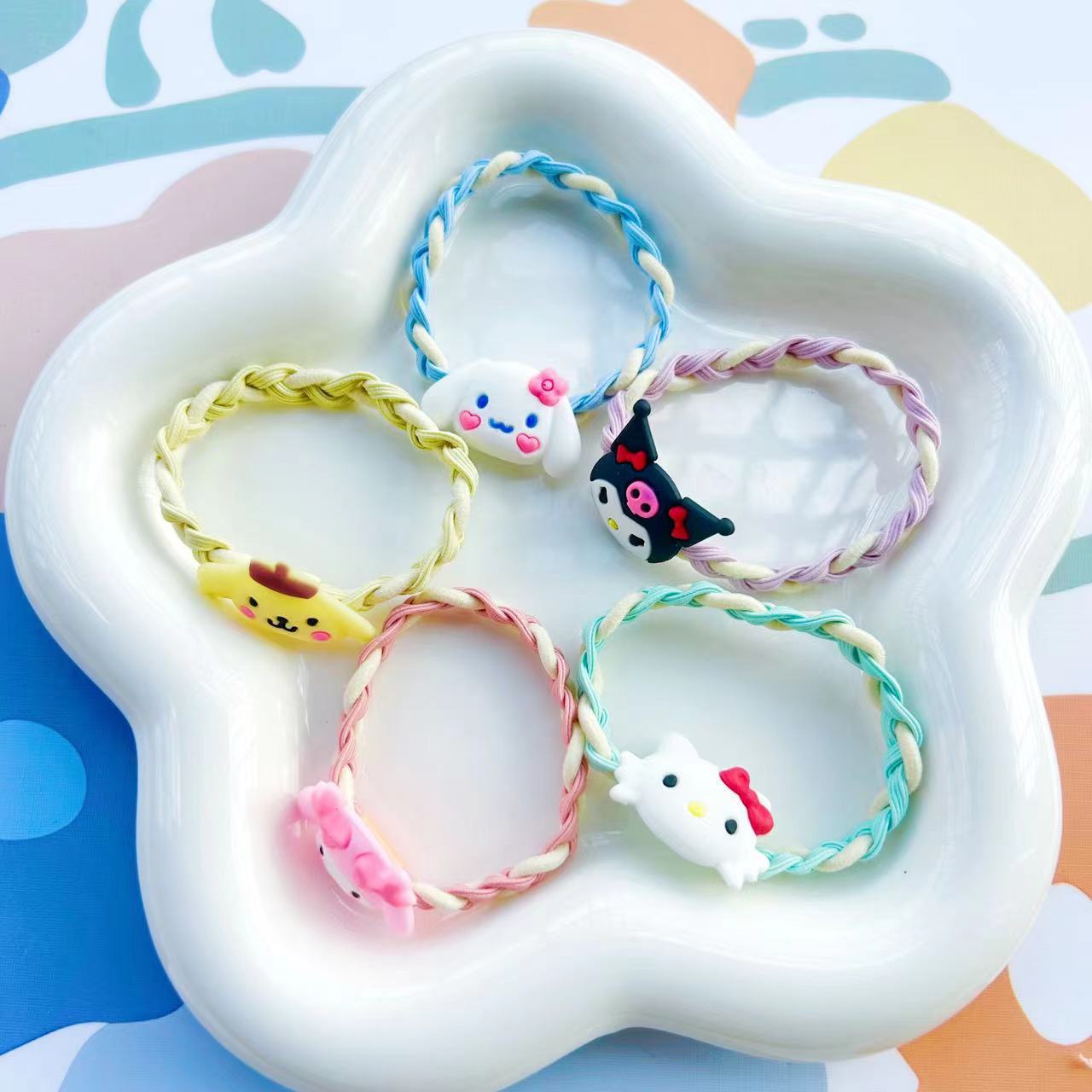 Niños Kuromi elástico Sanliou joyas para el cabello niñas lindas dibujos animados anillo para el cabello niñas atado cabello cuerda al por mayor