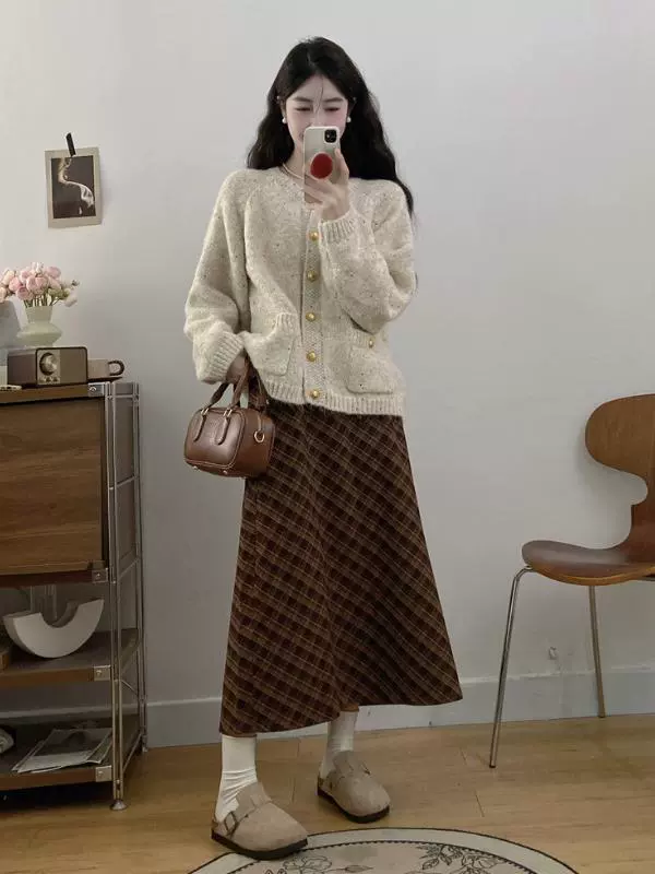 Демисезонный свитер-жакет, вязаный кардиган, стиль Chanel, большой размер