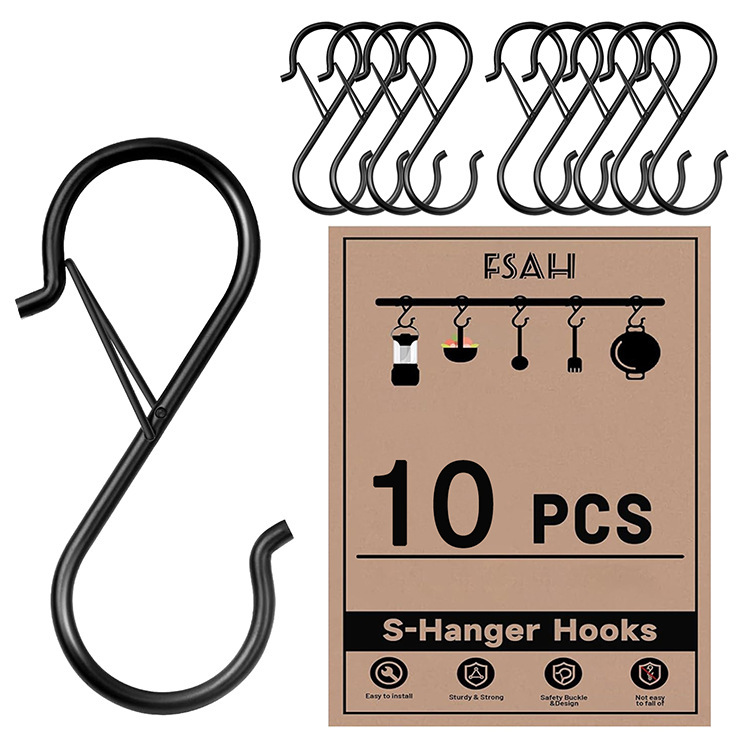 S-shaped Hooks for Hanging Kitchen Utensils, Pots and Pans, Cups, Plants, Clothes and Bags