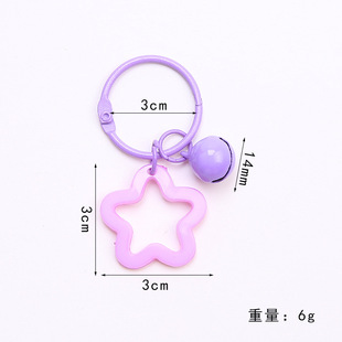 Colorful Five-Pointed Star Acrylic Keychain Pendant Dopamine Earphone Cover Pendant Small Fresh Couple Bag Decoration