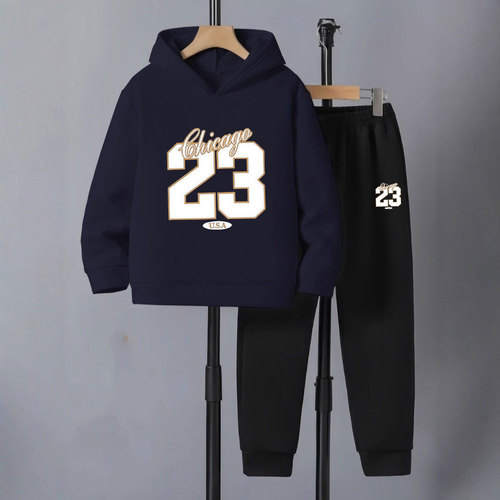 TEMU special sale hit suit for boys and girls hooded feet long pants sweater suit for children