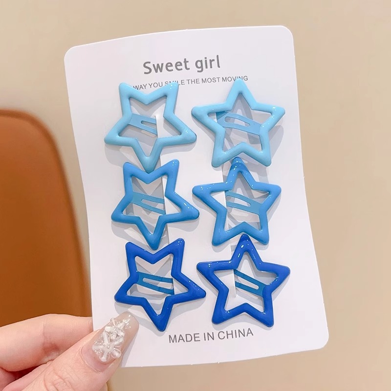 Sweet girl star clip para el cabello 2025 nuevo clip para el cabello de bebés femininos clip para el cabello lateral clip para el cabello de color