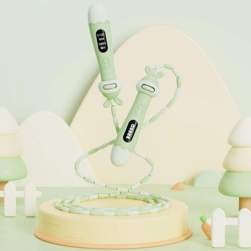 Children's Bamboo Jump Rope Kindergarten Pattern Soft Bead Beginner Jump Rope Cartoon Adjustable Primary School Student Jump Rope Wholesale