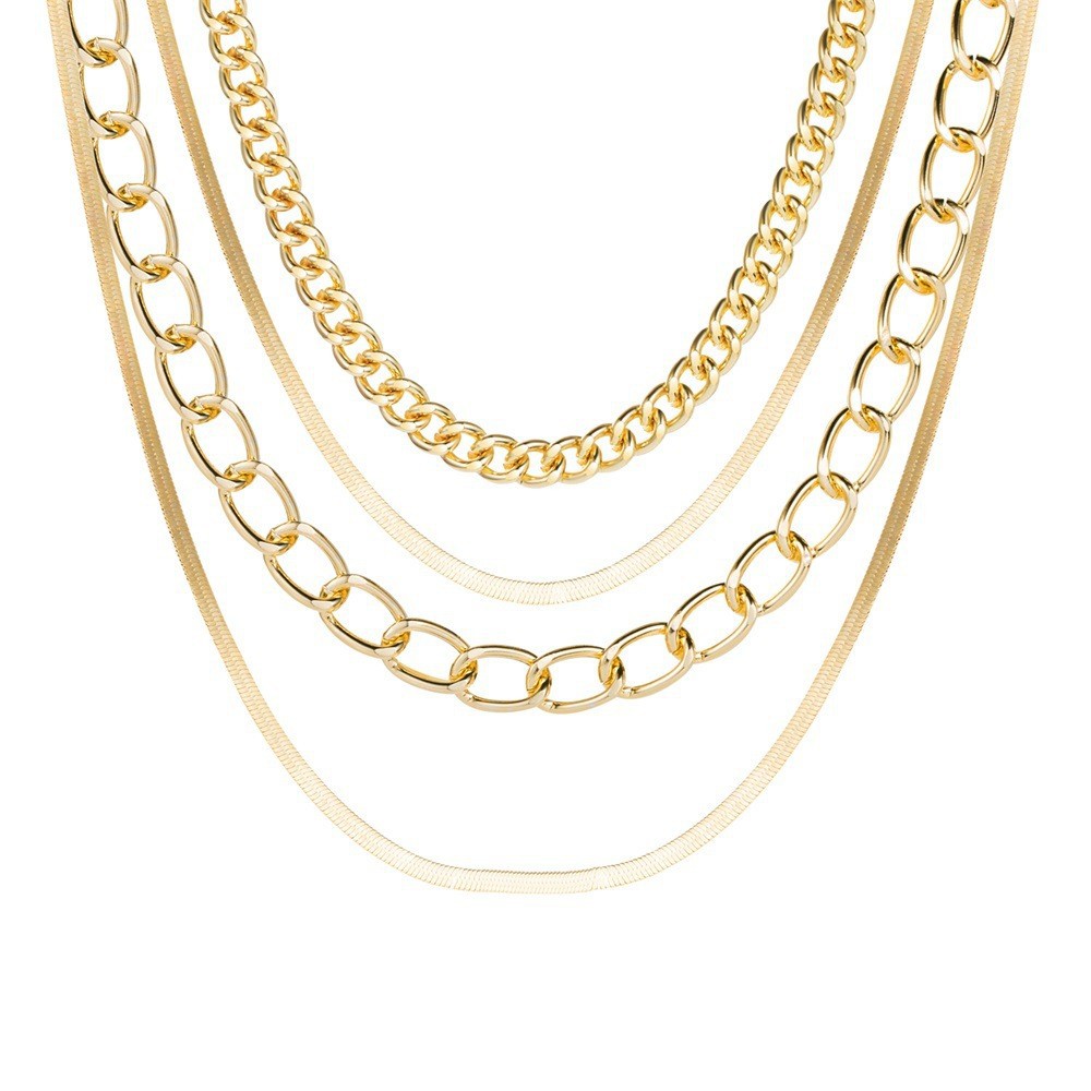 Collier à maillons en os de serpent superposés, style européen et américain, haut de gamme, luxe léger, collection française, très prisée à l'export._voghion.com
