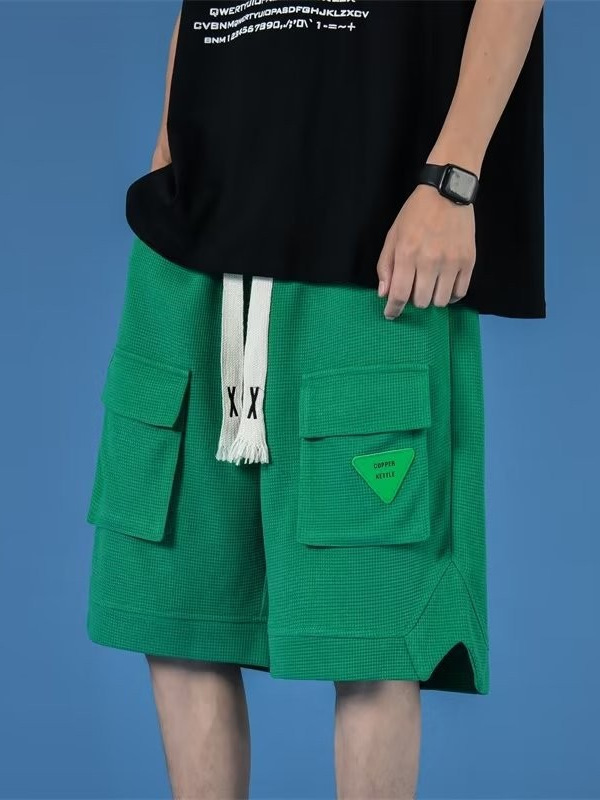 Pantalones cortos de herramientas bf de la marca de moda para hombres, pantalones sueltos de cinco puntos para uso exterior de verano, pantalones rectos casuales de estilo de Hong Kong para adolescentes