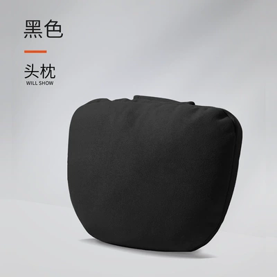 Zhongheng Car Headrest, Suede Headrest and Lumbar Support Set, Car Backrest Cushion, Waist Support Cushion, Car Seat Lumbar Pillow (Headrest) - headrest-black-9600a-single