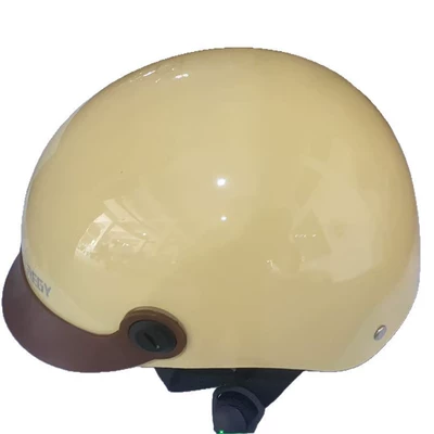 helmet battery car helmet, Motosiklet kaskı (dəbilqə) - 311-3c-khaki-new-brim-sun-protection-inner-mirror-abs-material-wear-resistant-and-fall-resistant