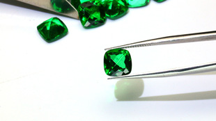 high quality Natural Green Topa Square Naked Face Stone Crystal Clear Inlay Jewelry Stone Wholesale Factory