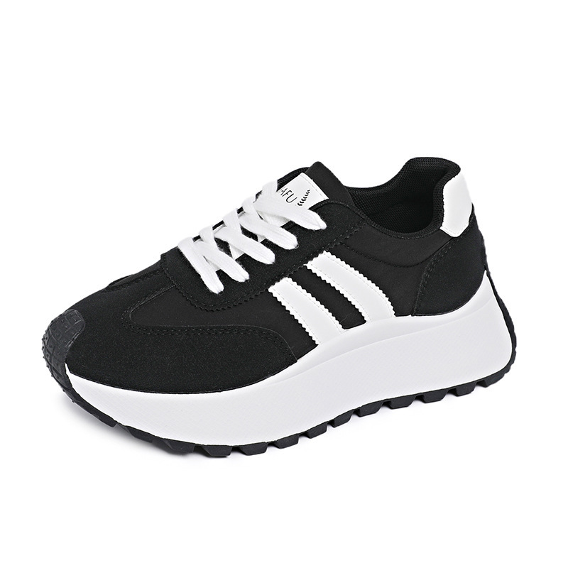 Zapatos de mujer con suela gruesa primavera nuevos zapatos de mujer transpirables de malla tejidos con suela gruesa de altura zapatos de viaje versátiles