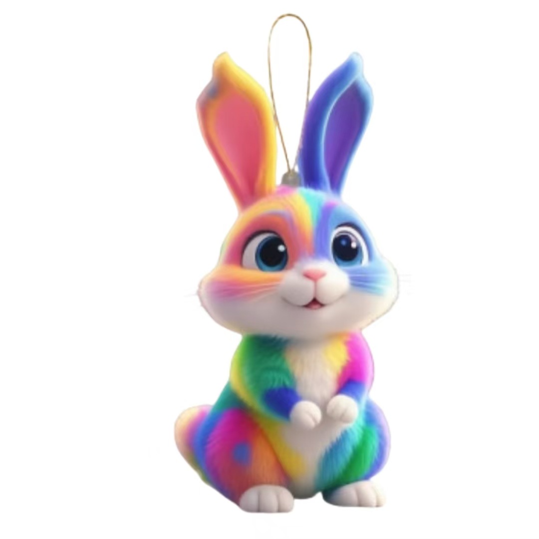 Nuevos productos de Pascua transfronteriza acrílico plano flor Dan lindo conejo colgante de coche Navidad Decoración de Acción de Gracias image 10