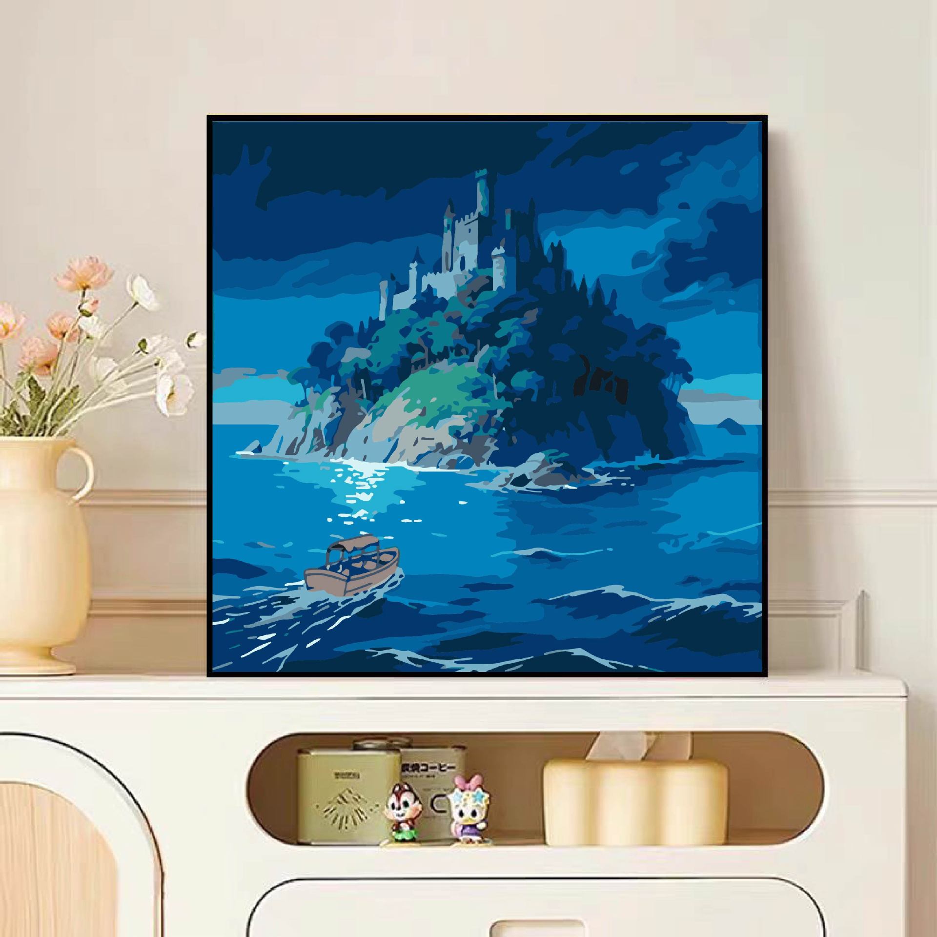 Diy pintura al óleo digital dibujos animados para niños pinturas acrílicas pintadas a mano pinturas de tamaño pequeño pinturas al óleo pintadas de color simple descompresión