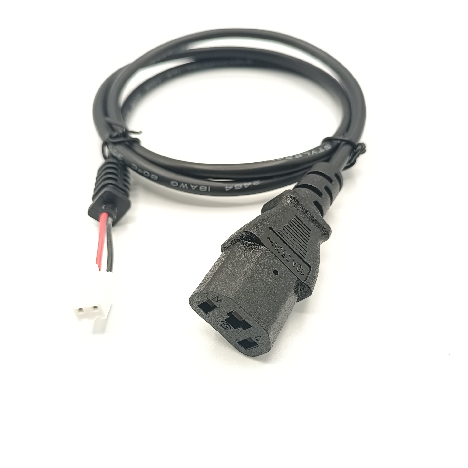 厂家供应带卡口纯铜T型品字尾电源线2芯电动瓶车充电器输入连接线