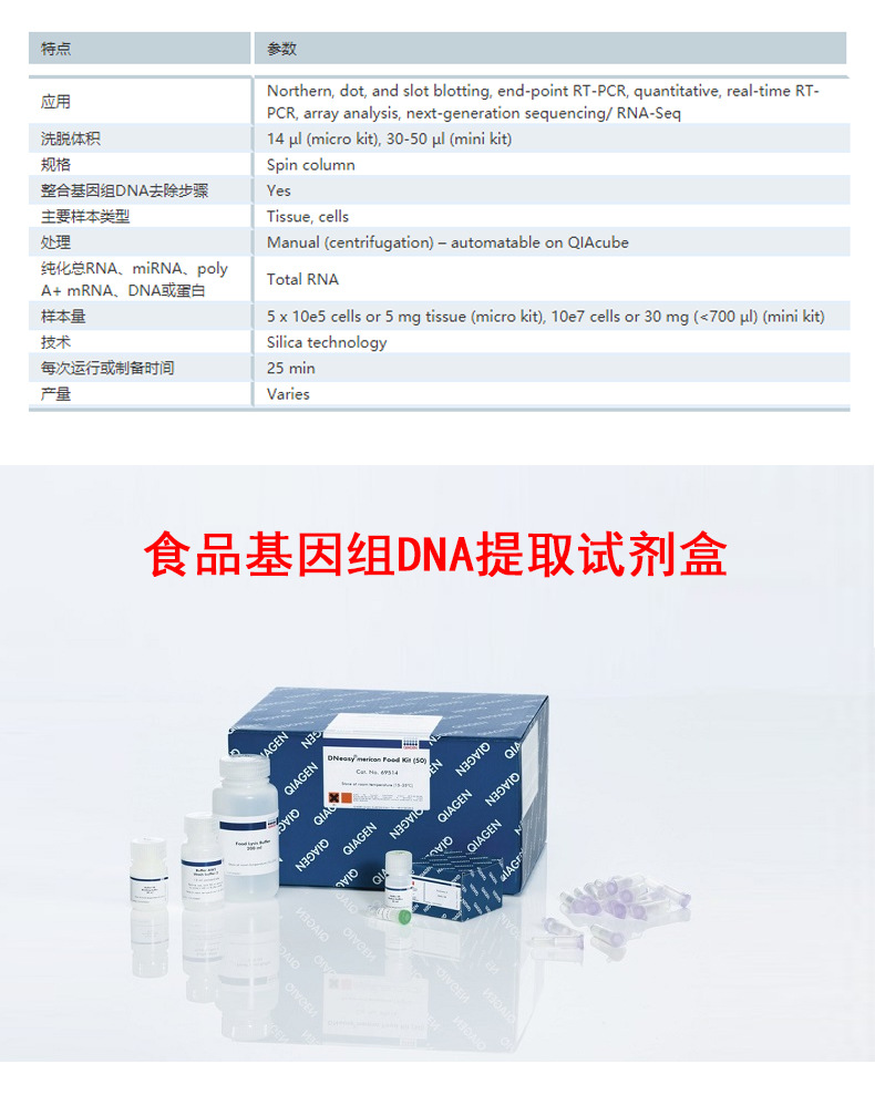 Qiagen凯杰试剂盒RNA/DNA纯化基因试剂盒细菌病毒DNA提取实验室-阿里巴巴