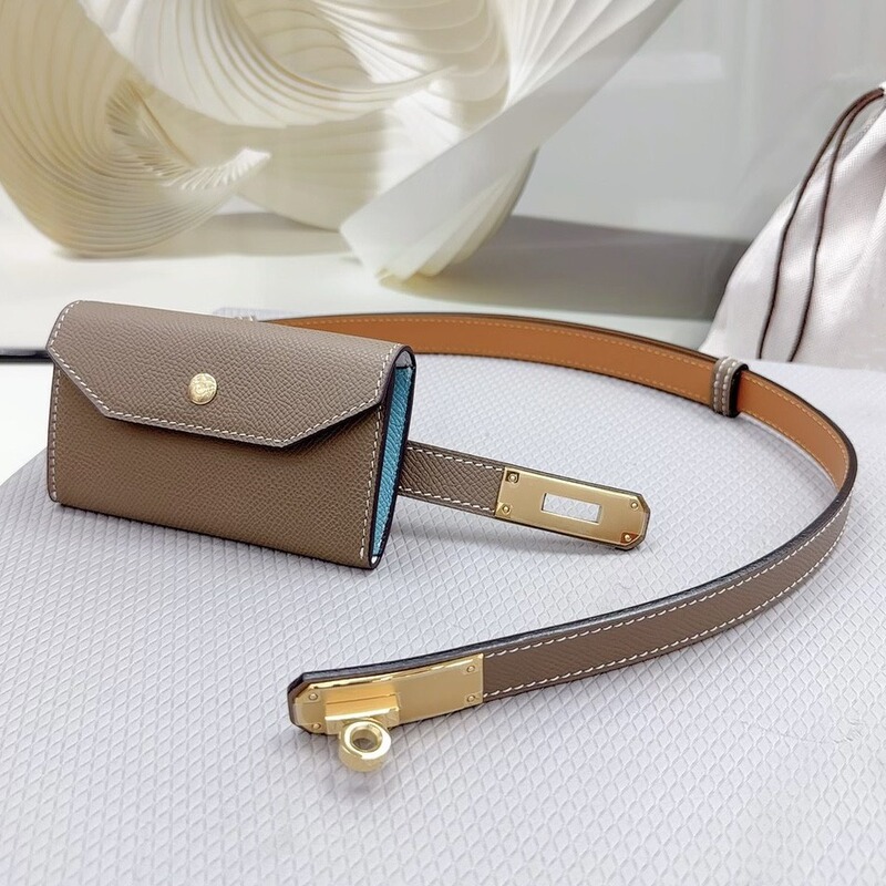 H Kelly Waist Bag Belt Genuine Leather Belt Fashion Decorative Coat with Skirt Suit Jeans with Waist Bag