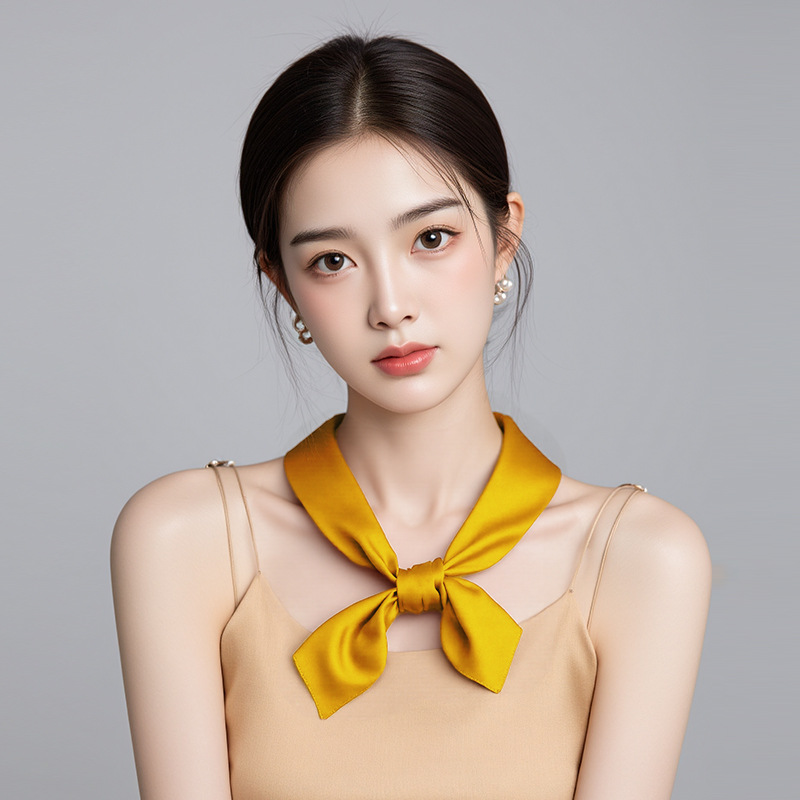 Primavera y verano de color sólido 70 bufandas cuadradas bufandas de seda de moda bufandas de mujer minimalistas bufandas profesionales bufandas