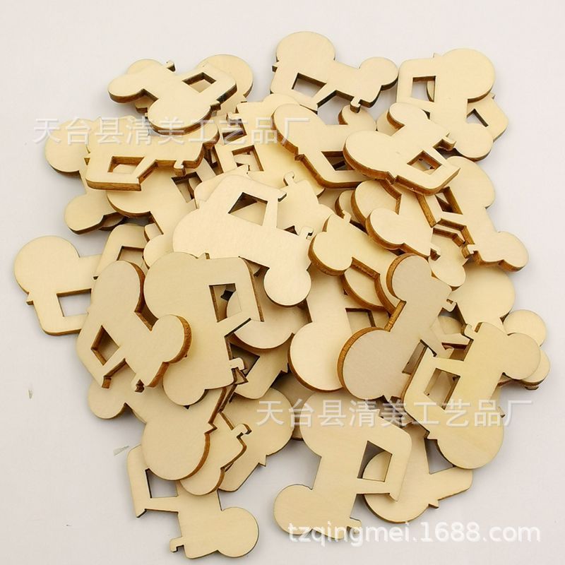 80*60mm tablero de tilo tractor de dibujos animados vehículo de transporte tractor de dibujos animados de madera botón 20 un paquete