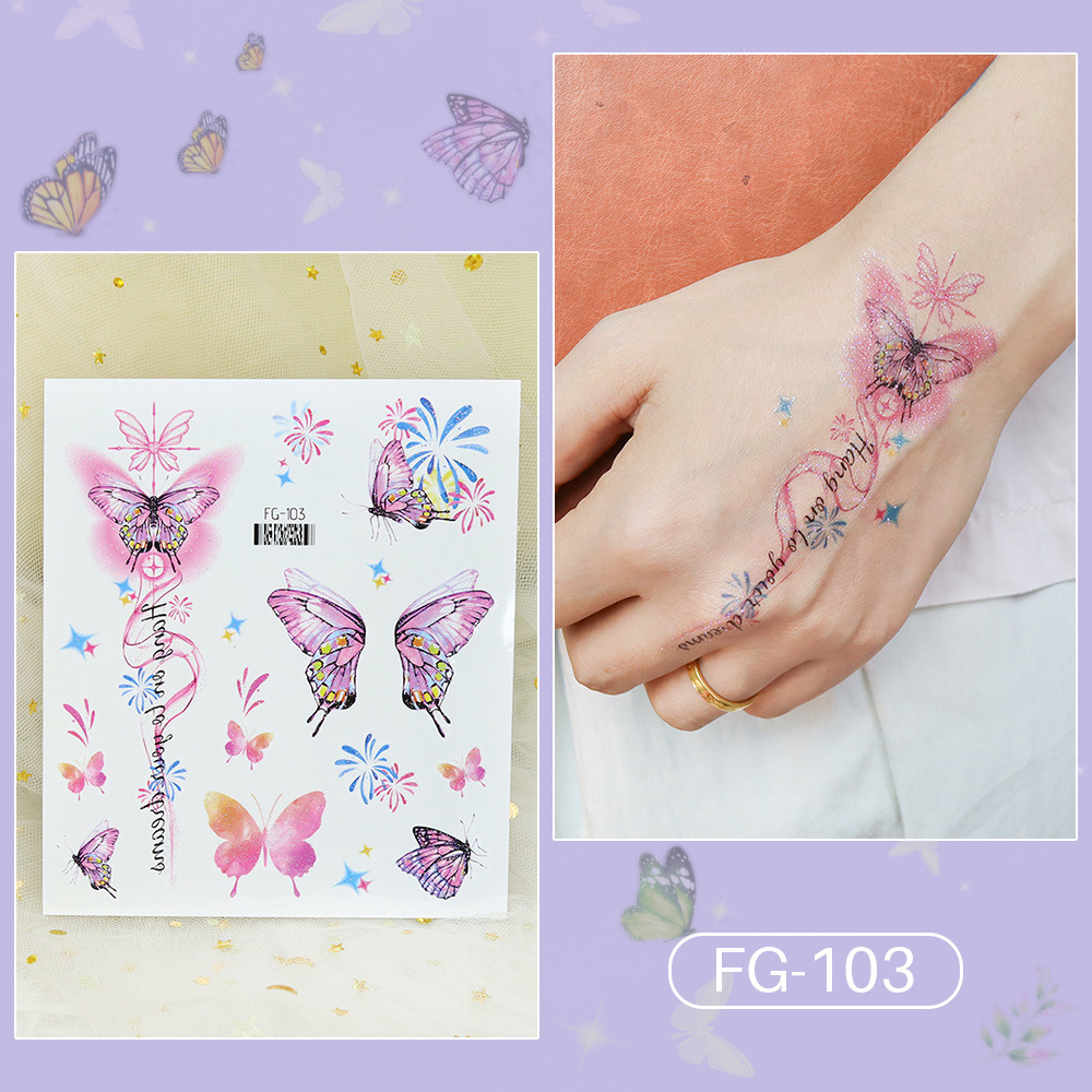 Tatuajes Temporales con Purpurina de Papel de Transferencia de Agua para Cuerpo image 29