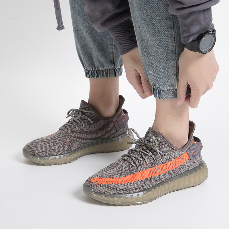 Couple Style Popcorn Sole Coconut Shoes, Fly-Knit Breathable Running Casual Shoes, Men's Trendy Casual Sports Shoes