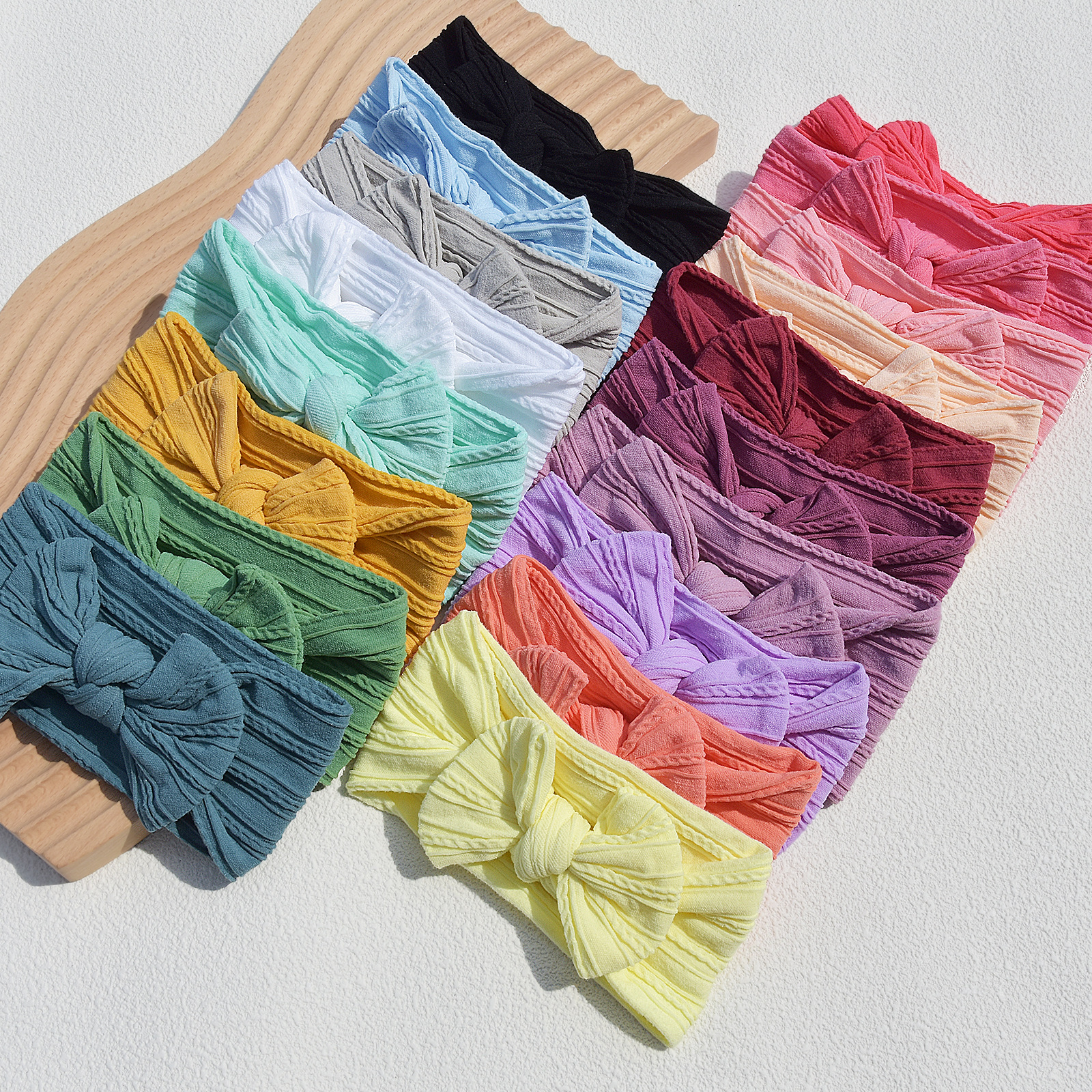 20g Weight Hair Band Hair Accessories Type 1 Piece Quantity Daily Occasion Nylon Material Solid Color, Bow Knot Pattern All Seasons Season Baby Girl'S Gender Simple Style Style Simple Style Baby Girl'S Solid Color Bow Knot Nylon Hair Band 7