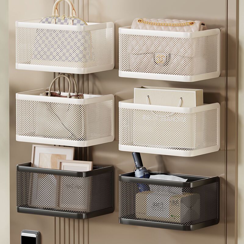 Magnetic Storage Rack Behind the Door, Wall-Mounted Basket, No-Drill Refrigerator Side Storage Box, Entryway Door Bag and Key Holder Magnetic Storage Rack Behind the Door, Wall-Mounted Basket, No-Drill Refrigerator Side Storage Box, Entryway Door Bag and Key Holder