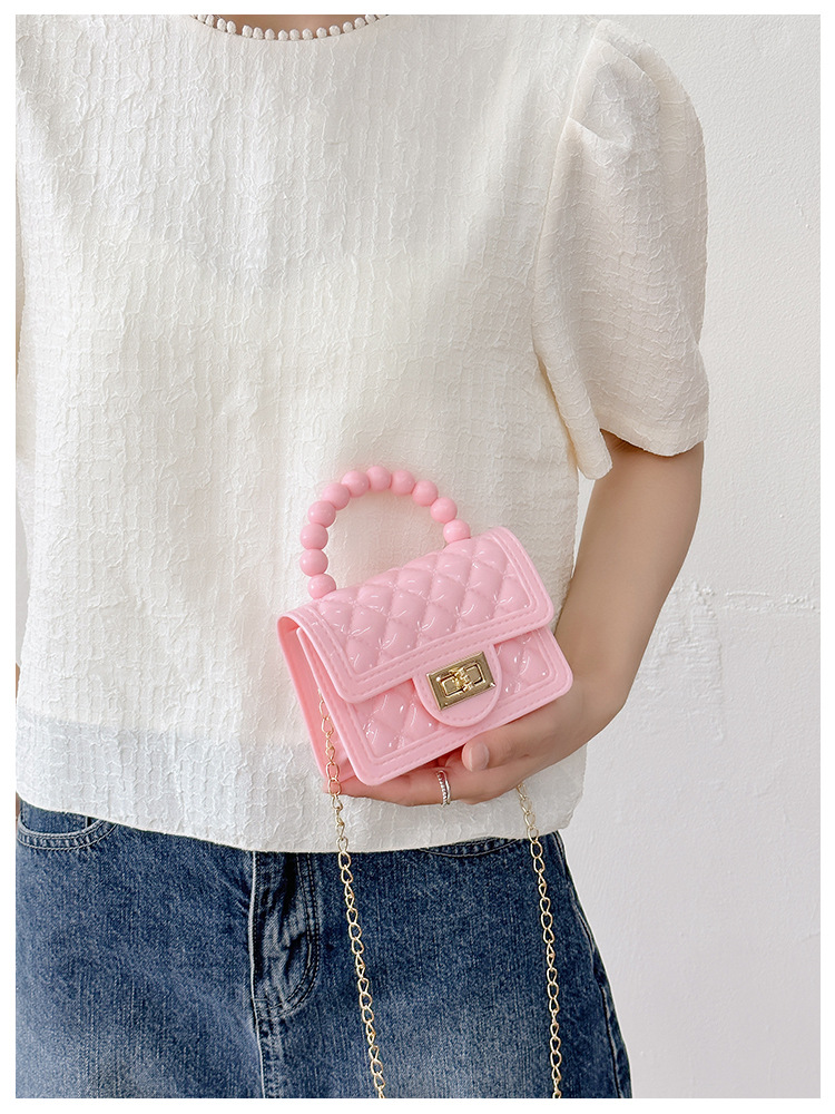 157g Weight Polyester Lining Material Flip Cover Closure Type Single Shoulder Strap Strap Type Jelly Bag Bags Type Casual, Holiday Occasion PVC Material Solid Color Pattern All Seasons Season Women's Gender Basic, Classic Style Style Square Shape Small Size Women's Small PVC Solid Color Basic Classic Style Square Flip Cover Jelly Bag 26