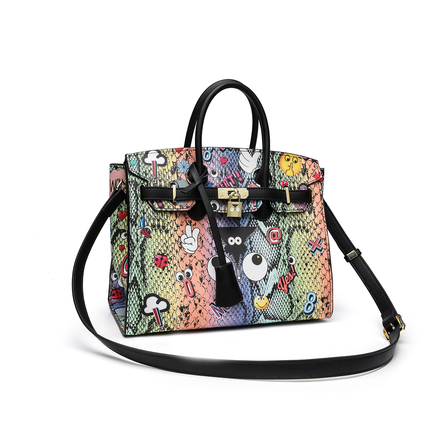 Estilo clásico europeo y americano estampado animal de alta calidad impresión PU bolso de mujer de platino 2853 #